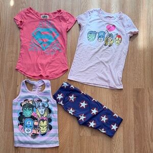 Girls Superhero clothes sz 4/6